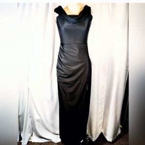 Lulus TAG Sheath Dress, Sleeveless, Cowl Neck, Side Zipper, Side Ruch, Black, M